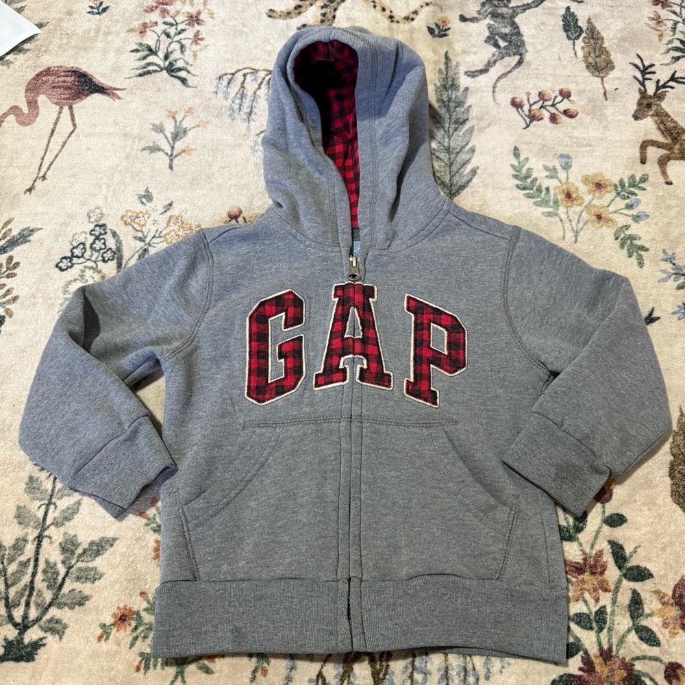 GAP Kids Gray Hoodie with Red Accents size 4